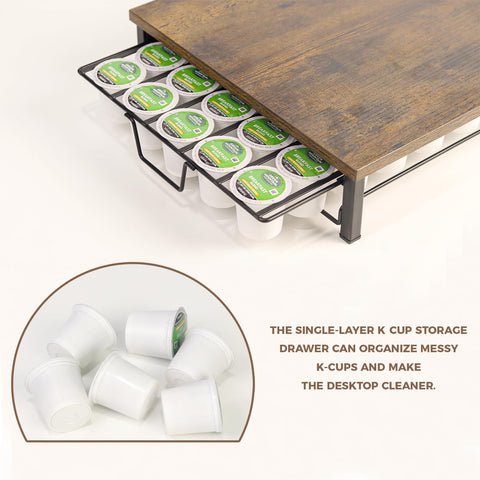 Speday K Cup Drawer near coffee maker saves counter space.