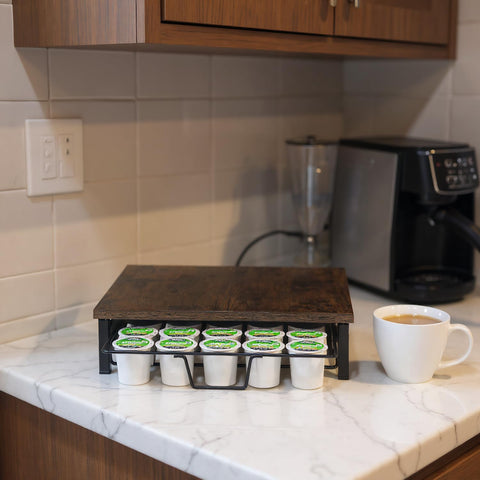 Speday K Cup Organizer drawer open for easy pod access.