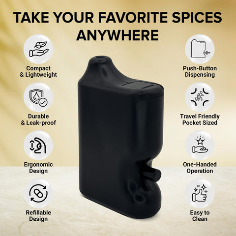 Speed Bump salt and pepper shaker with lid for mess-free use