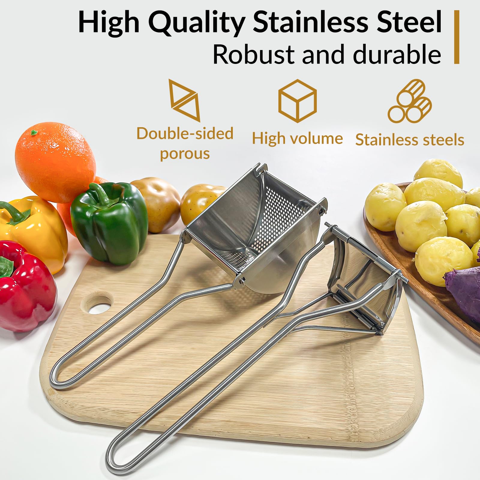 SPEENSUN dishwasher-safe ricer makes cleaning quick and easy