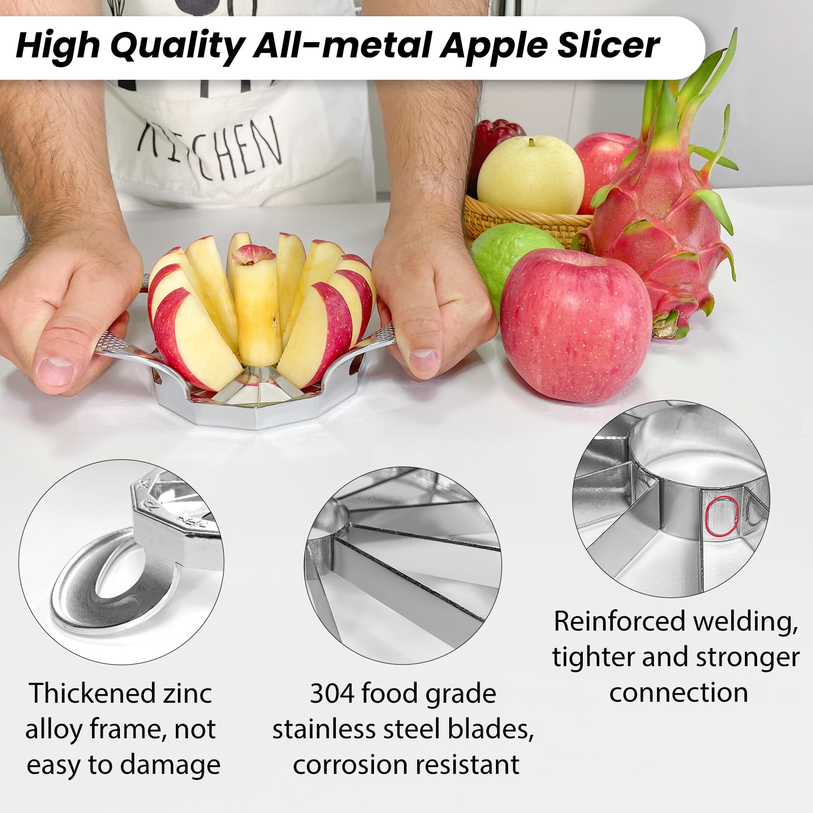 SPEENSUN extended blade length fits 4-inch apples like Fuji.