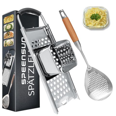 SPEENSUN spaetzle maker press with rosewood handle for easy noodle making