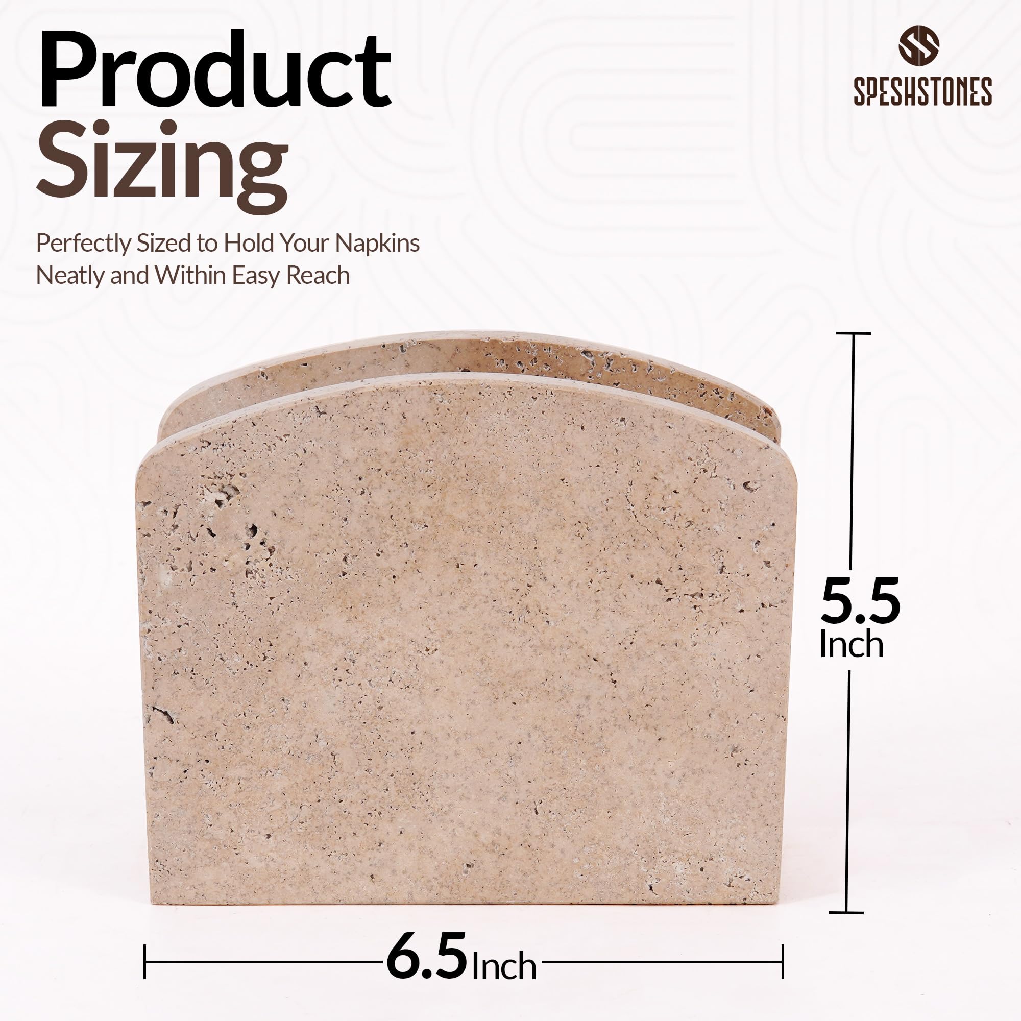 SPESHSTONES gift-ready travertine napkin holder ideal for housewarmings