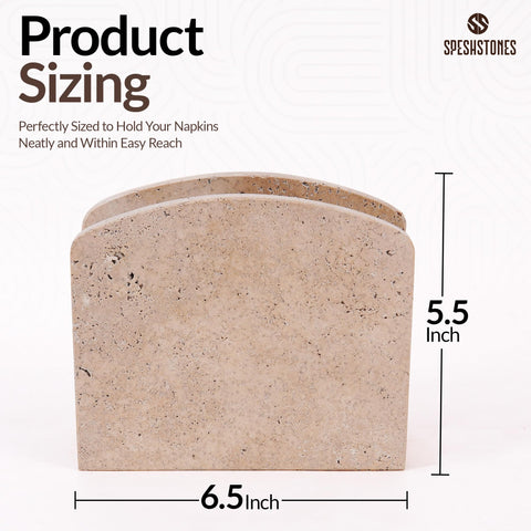 SPESHSTONES gift-ready travertine napkin holder ideal for housewarmings