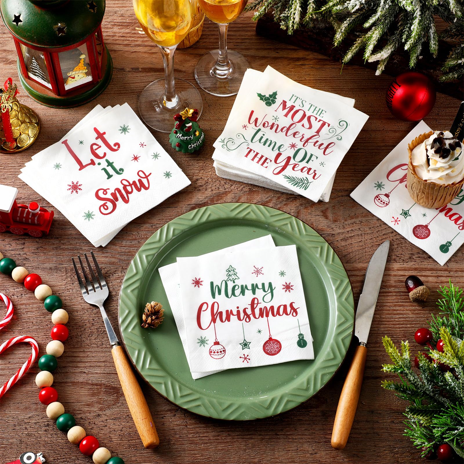 Spiareal 3-ply napkins in four styles ideal for holiday parties.