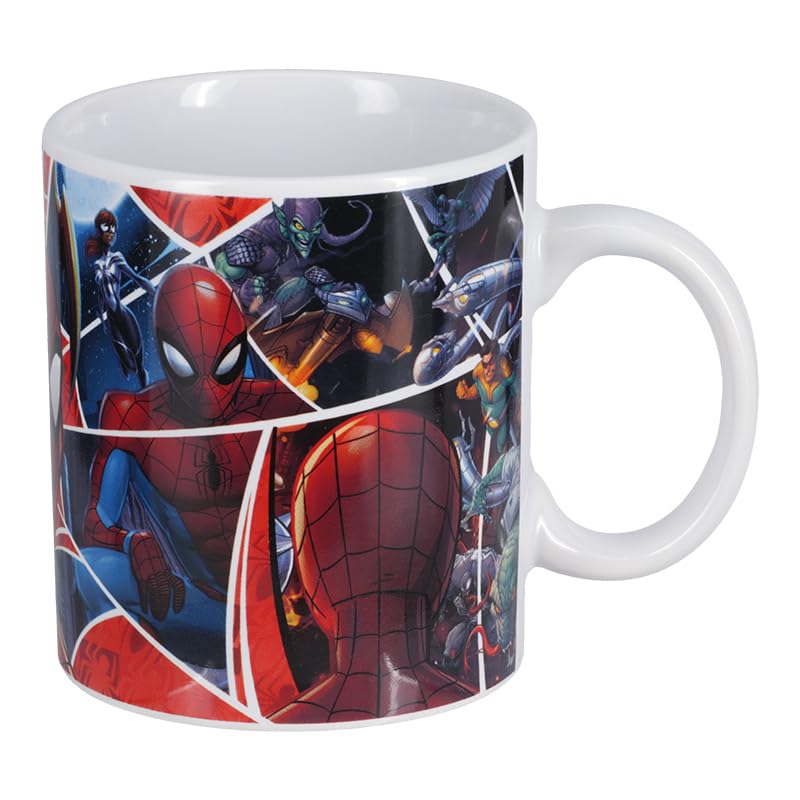 Spider-Man official licensed mug highlights durable ceramic construction for everyday use.