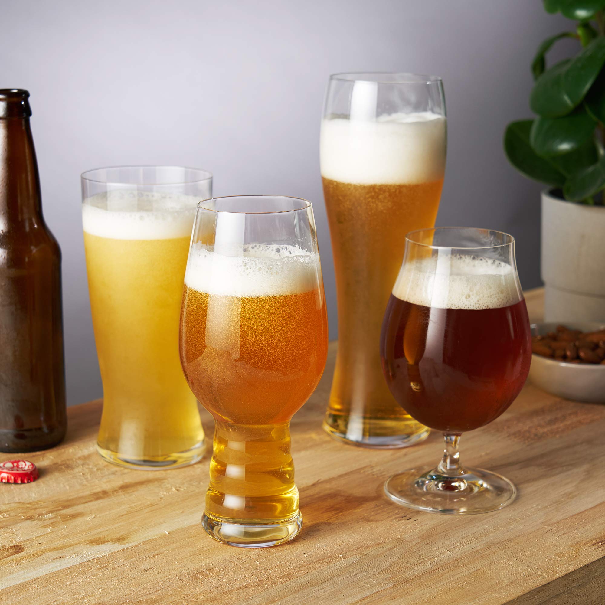 Elegant tasting setup for beer flights at home.