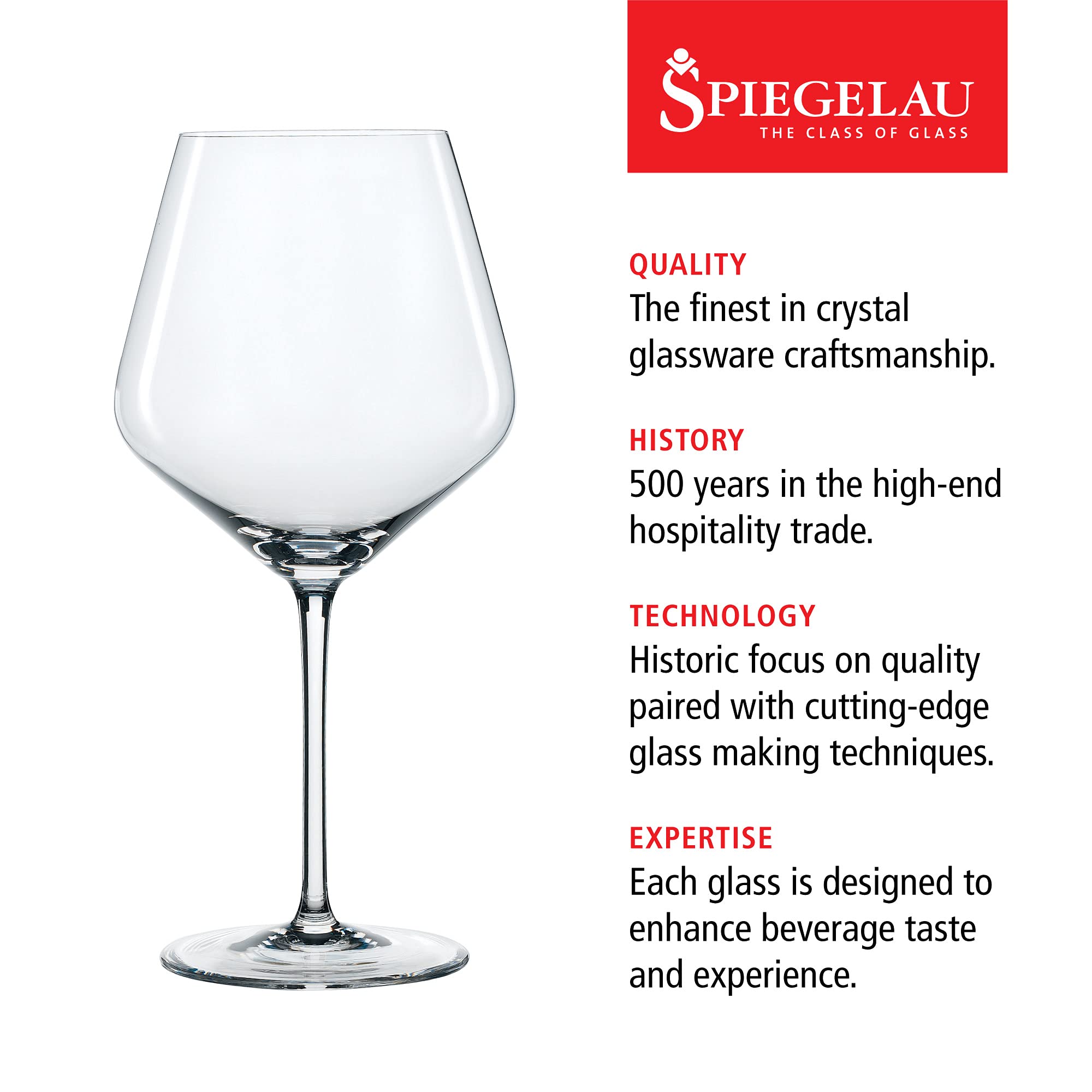 Spiegelau Style Burgundy wine glasses crystal-clear clarity for elegant table settings