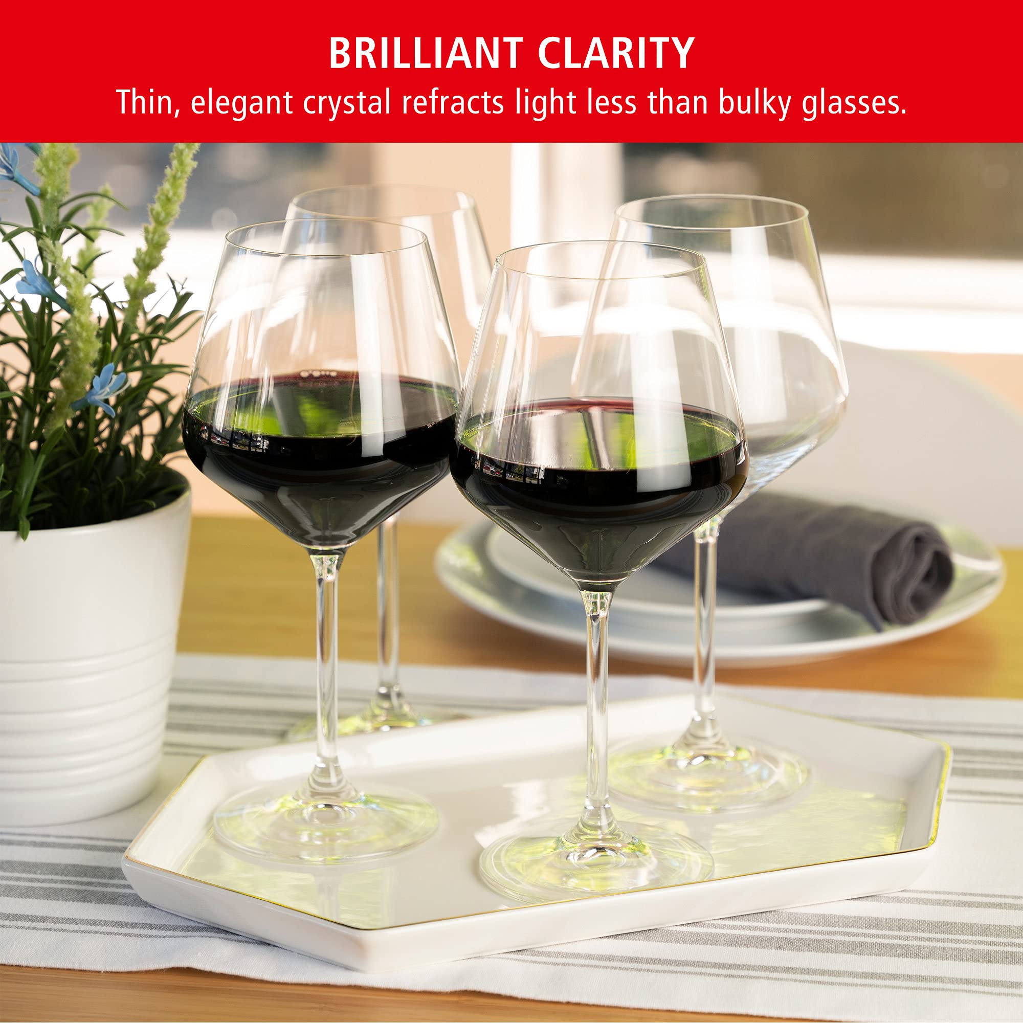 Spiegelau Style Burgundy wine glasses on dining table elevating the table setting