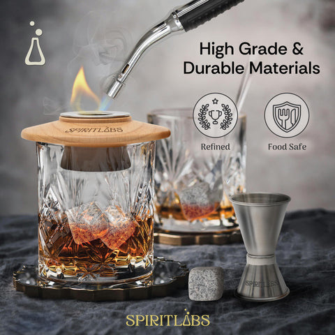SpiritLabs Oak wood chips for subtle smoke depth in beverages