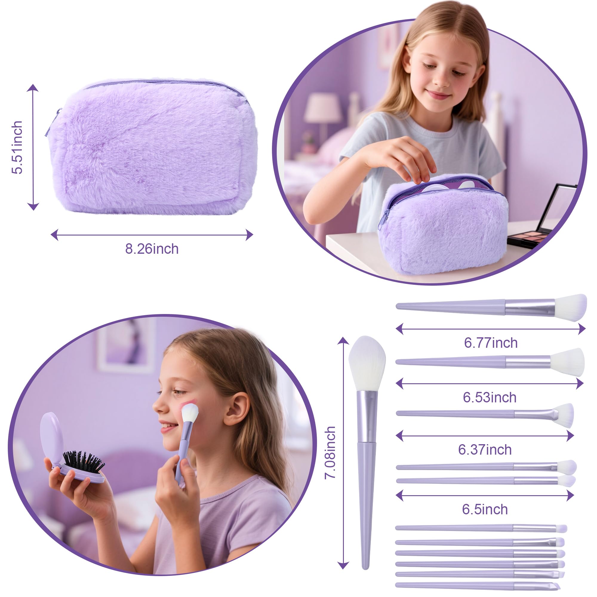Splendest 12-piece makeup brush set, plush case for organized routines.