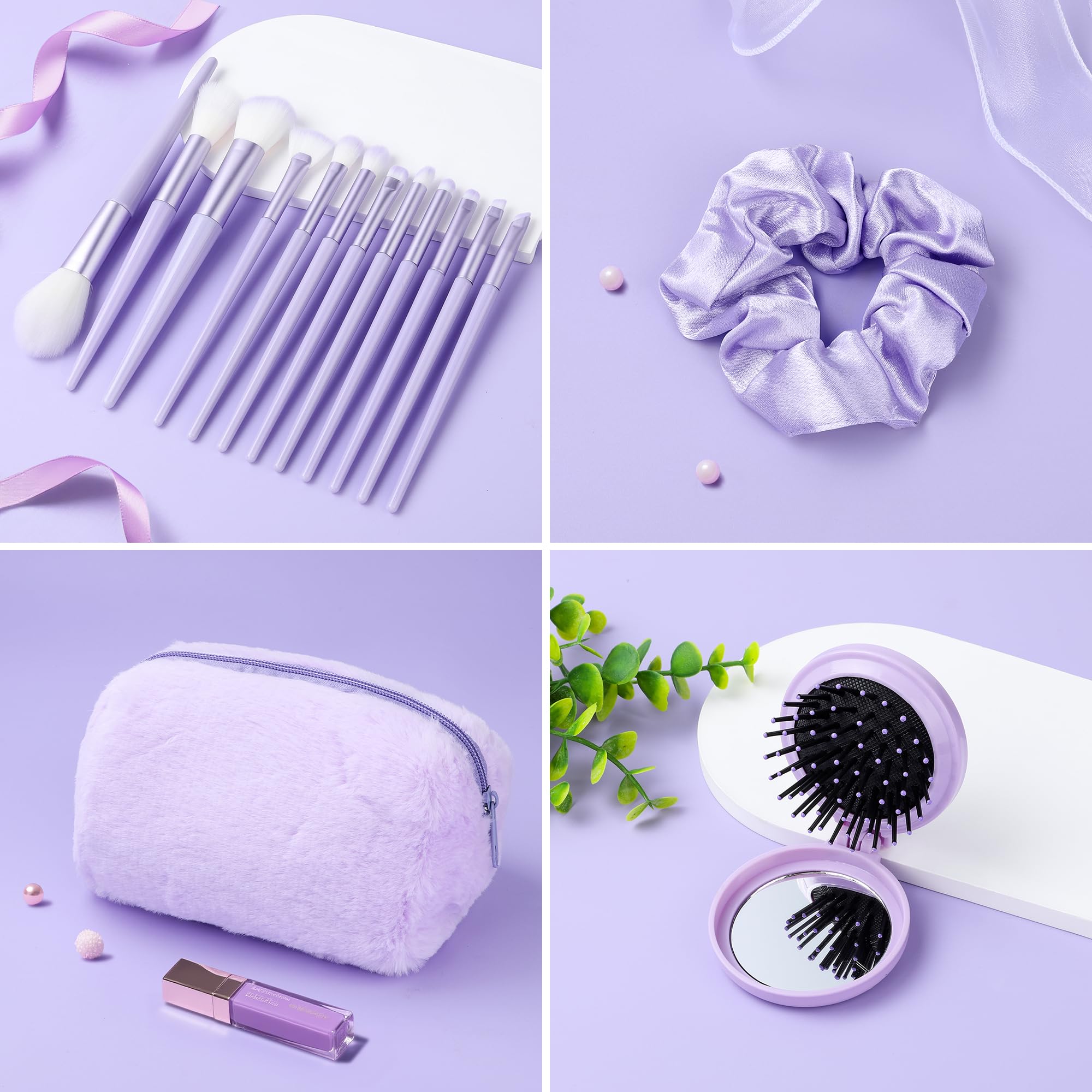 Splendest hairbrush with mirror, convenient touch-ups anywhere.