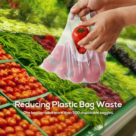 SPLF barcode-friendly mesh bag allows smooth scanning at checkout.