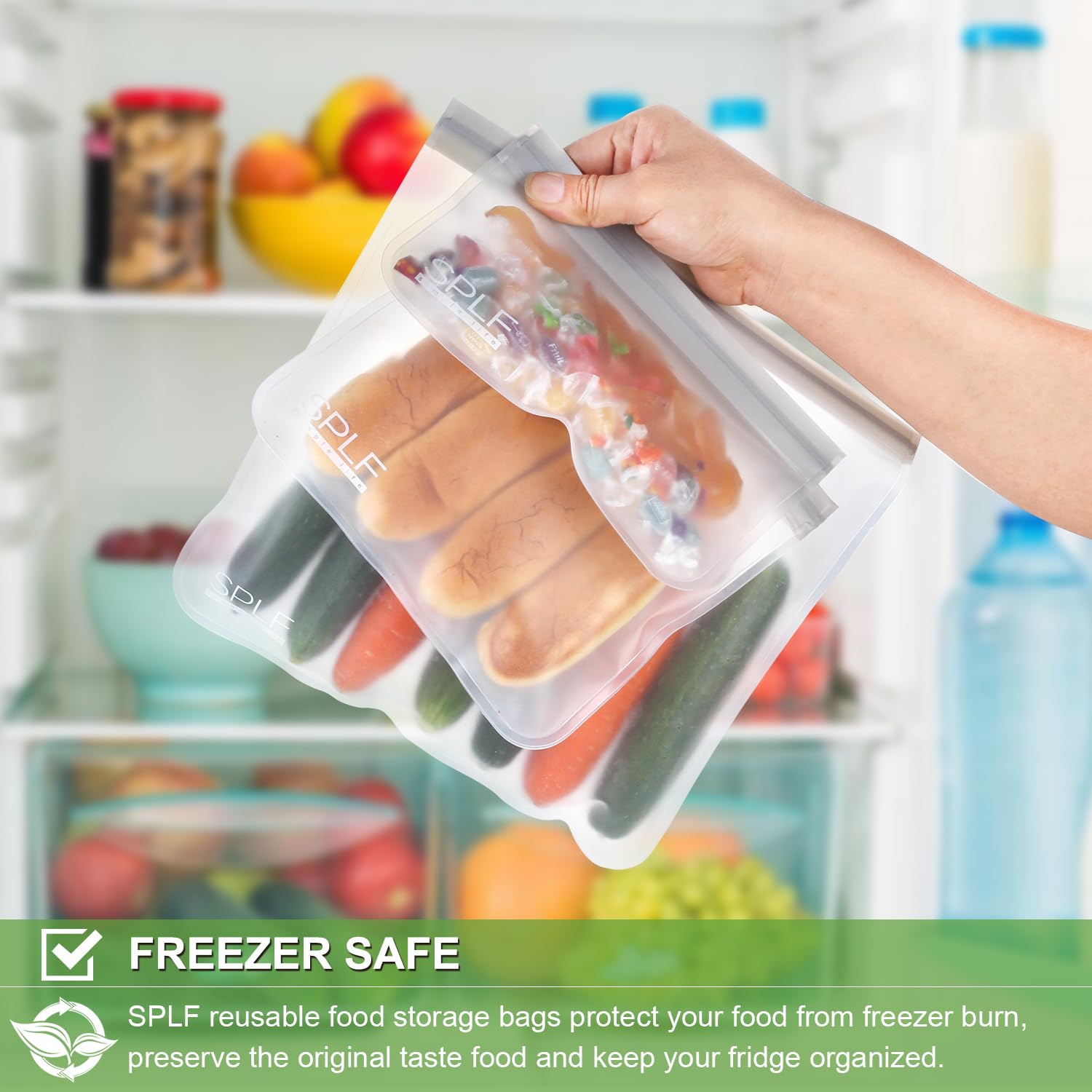 SPLF large lunch bag with 8.5x7.75 inches provides roomy storage.