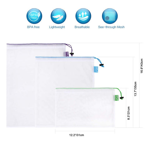 SPLF medium 12x14 mesh bag keeps greens fresh and organized.