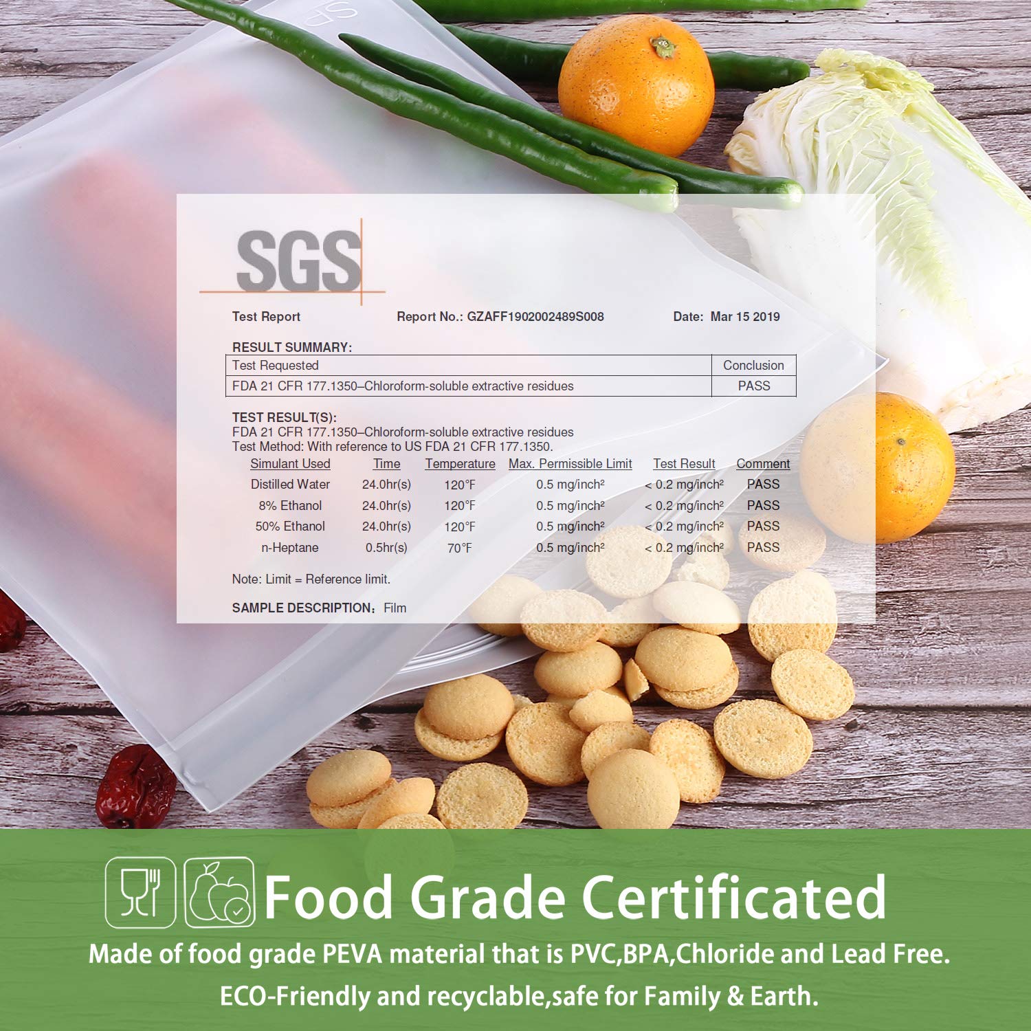 SPLF quart freezer bags with leakproof seal for frozen leftovers