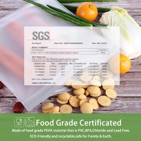 SPLF quart freezer bags with leakproof seal for frozen leftovers