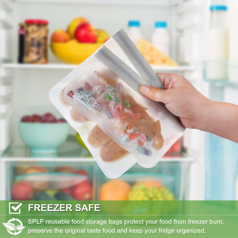 SPLF reusable bags used for meat marinade and fruit storage