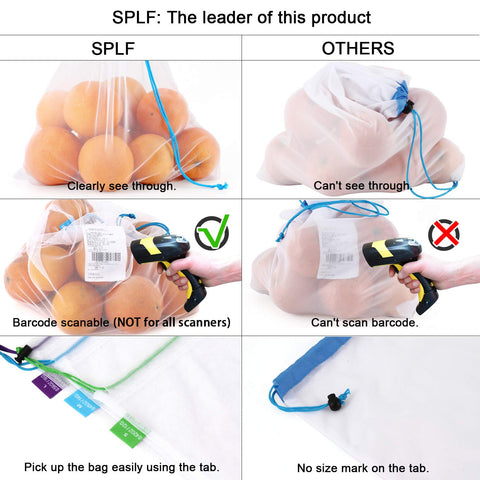 SPLF small 12x8 mesh bag with drawstring ideal for berries and snacks.