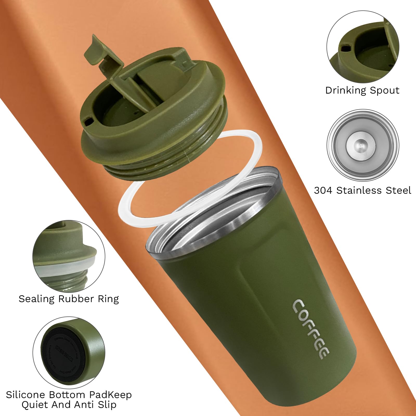 12oz SPLMIFA travel mug fits most car cup holders for on-the-go