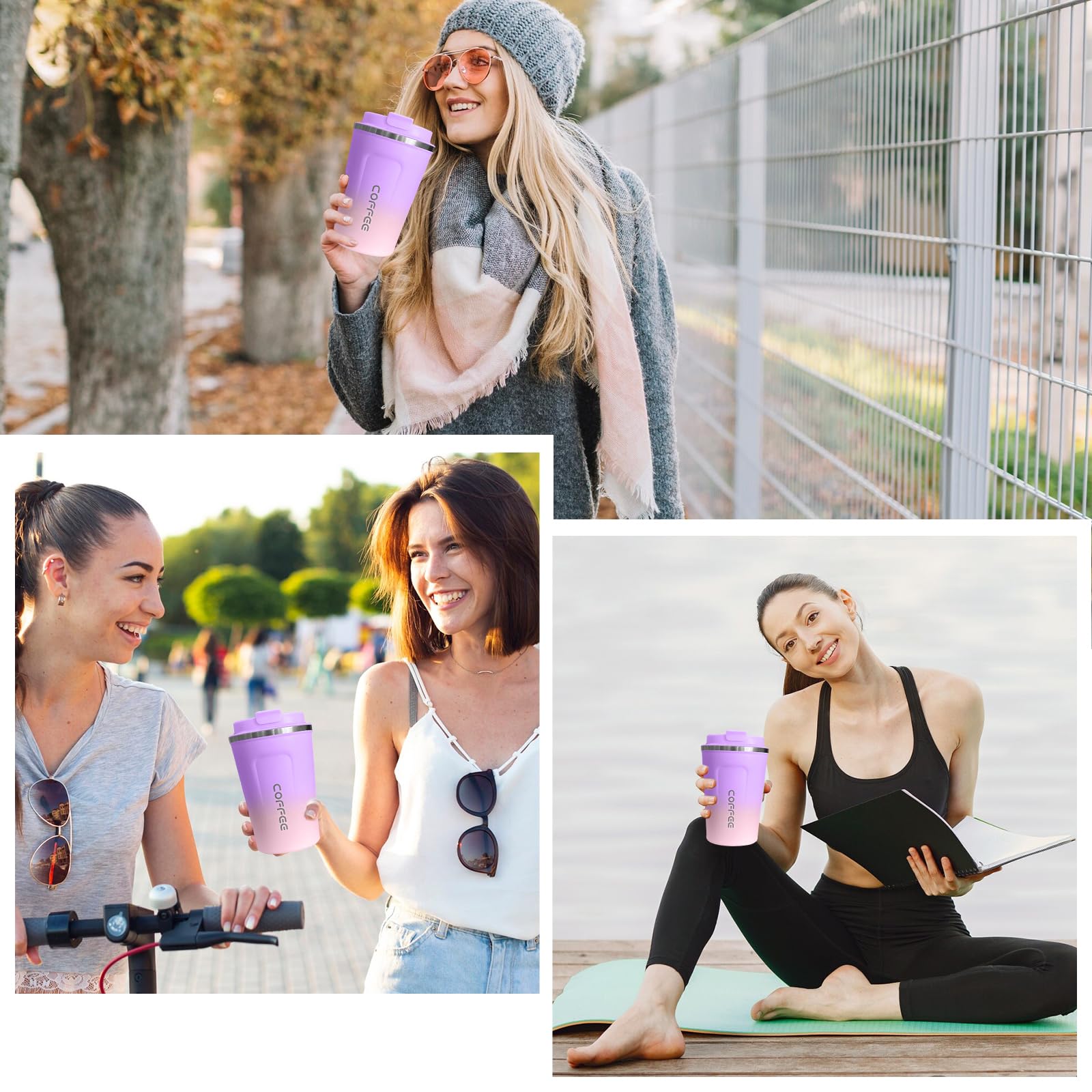 SPLMIFA mug fits most car cup holders for convenient commuting