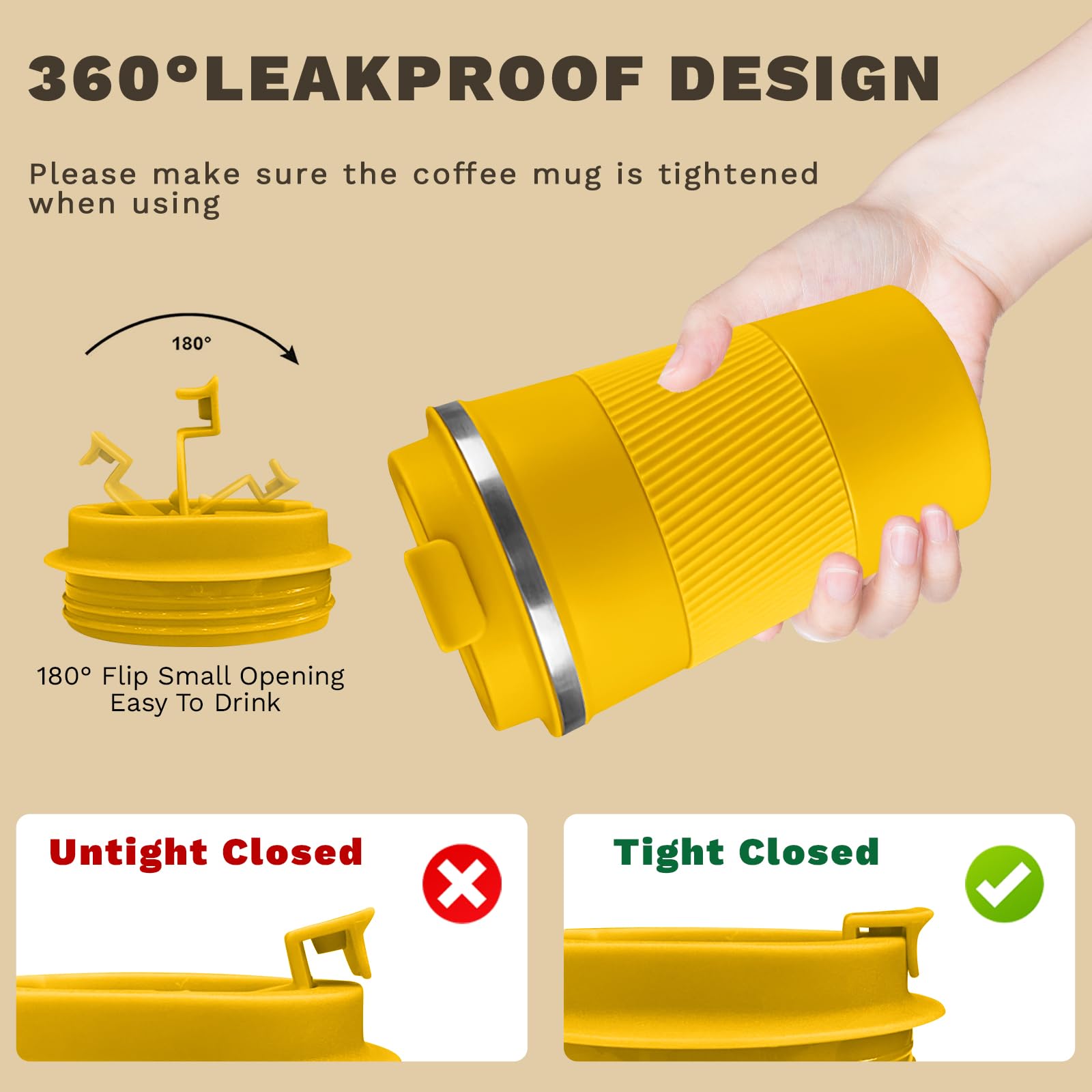 SPLMIFA compact 12oz mug fits most car cup holders