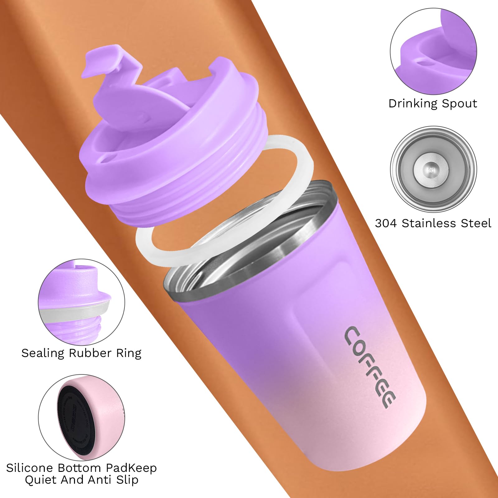 SPLMIFA leak-proof flip-open lid prevents spills during travel and workouts