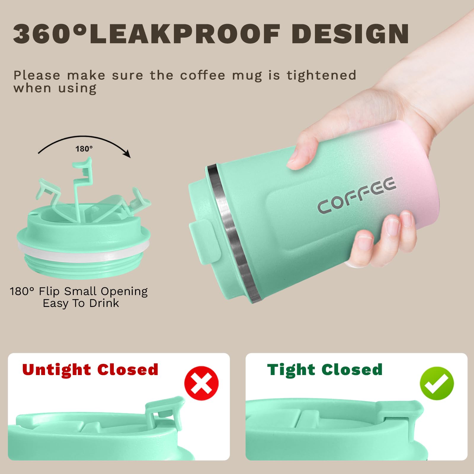 SPLMIFA non slip grip and stable base on the mug