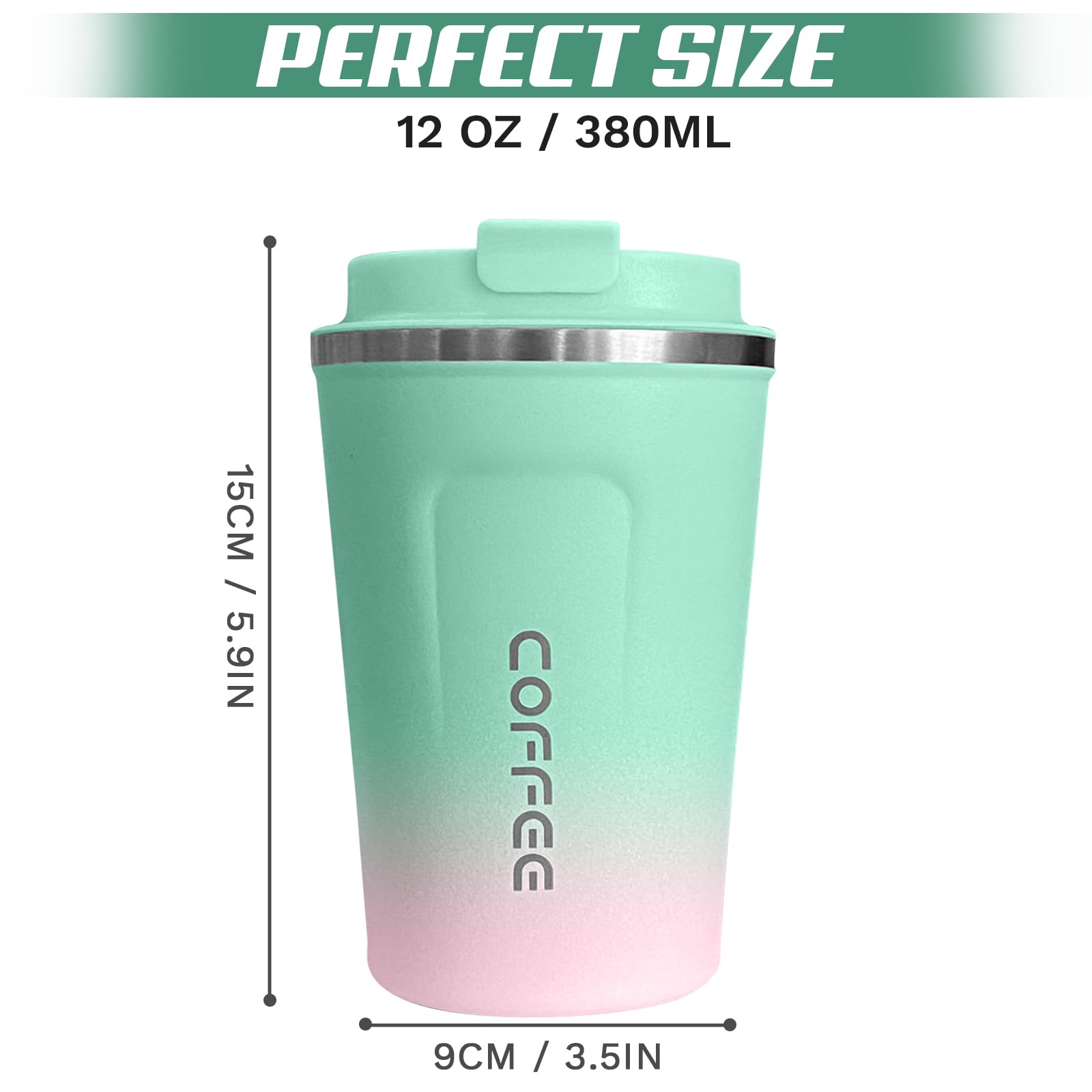 SPLMIFA flip lid travel mug designed for one handed use