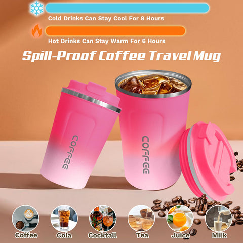 SPLMIFA travel mug with secure lid ideal for hot or cold drinks