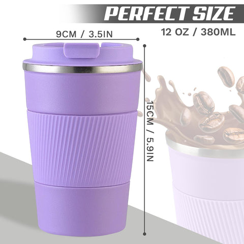 SPLMIFA 12oz travel mug wide mouth for easy cleaning and ice addition.