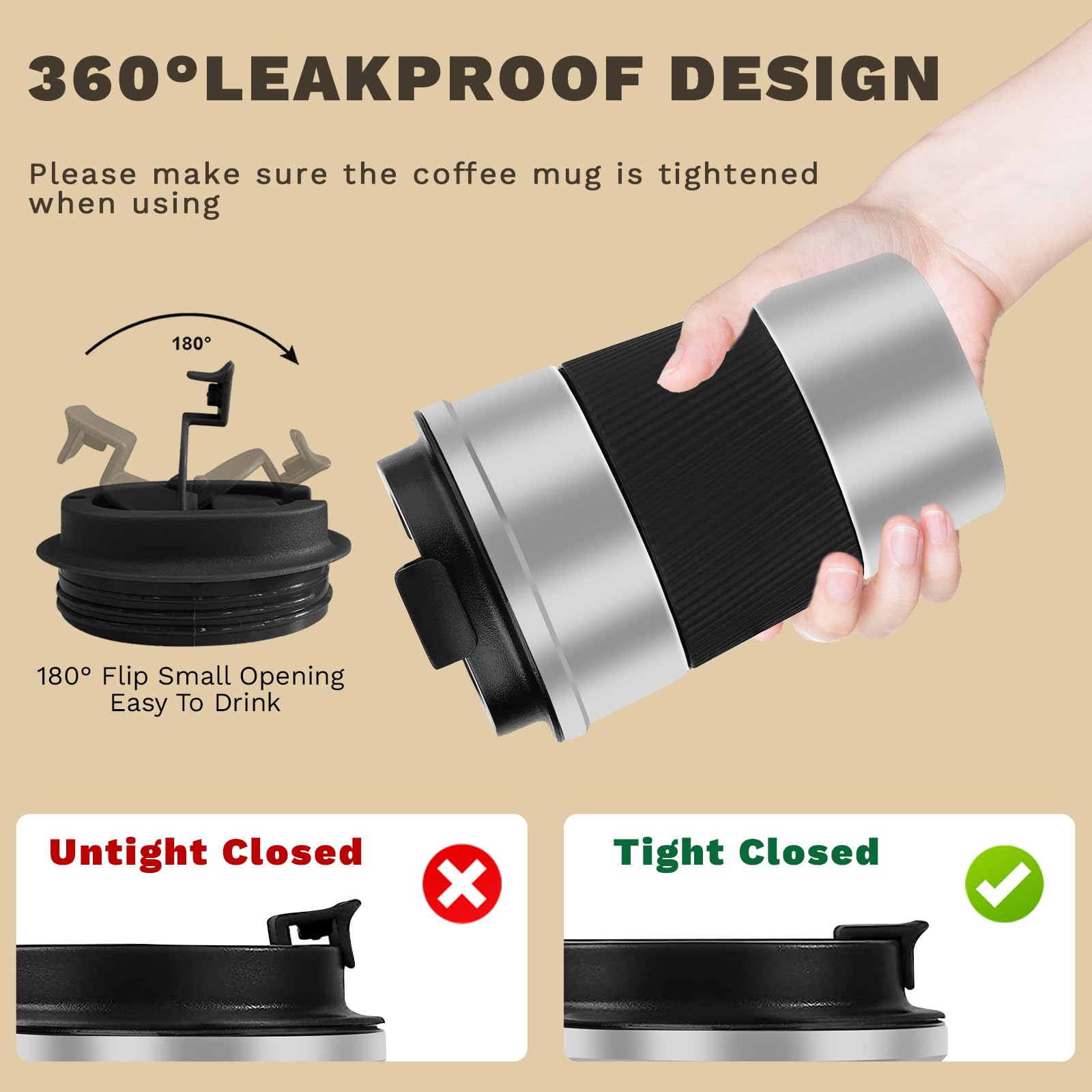 SPLMIFA travel mug ergonomic handheld design for daily use