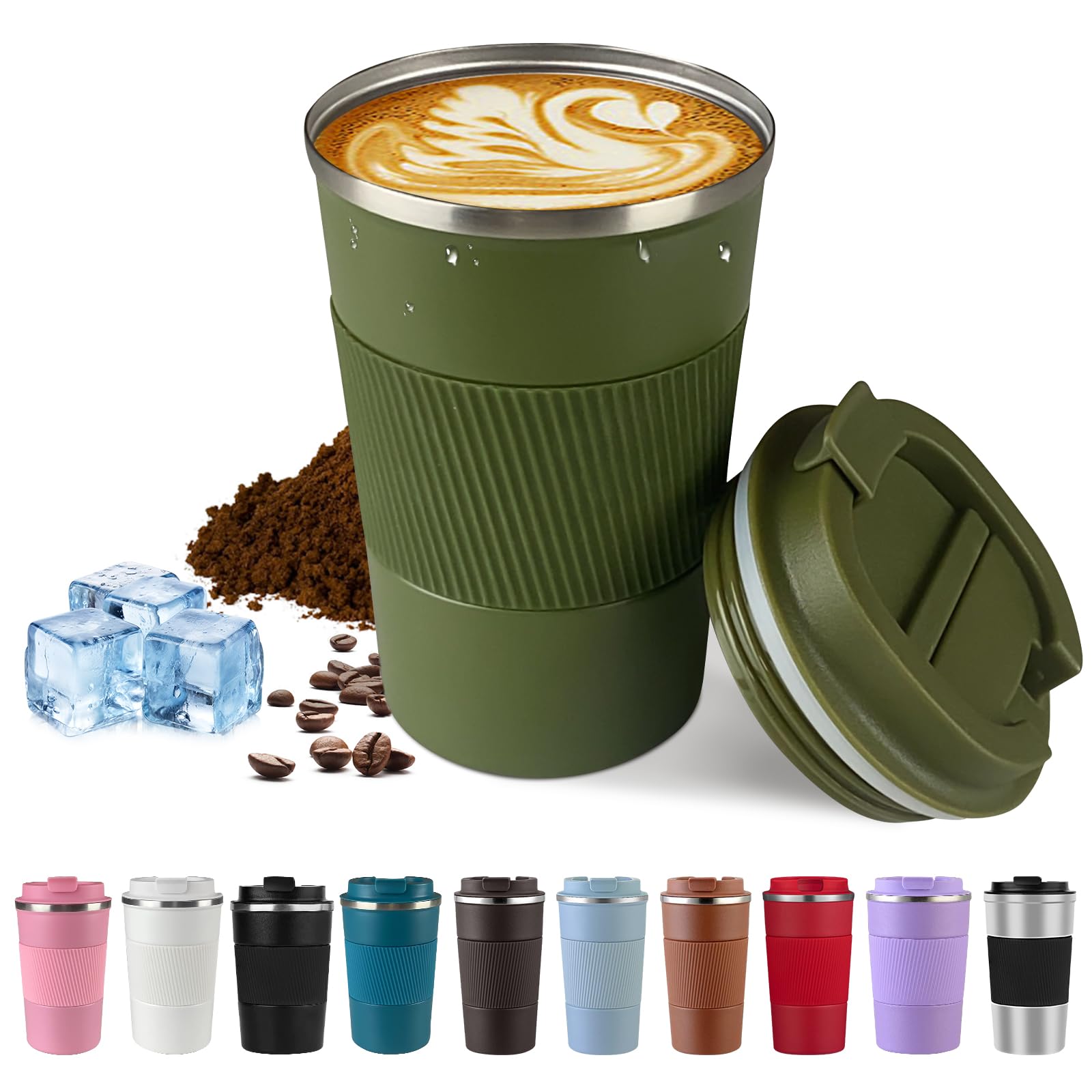 SPLMIFA travel mug with heat retention lid for hot drinks on the go
