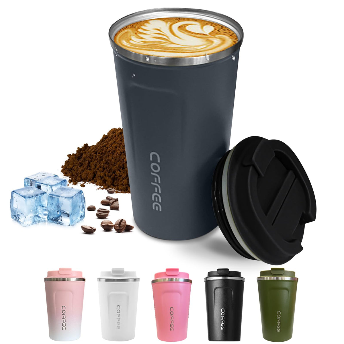 SPLMIFA travel mug with leakproof lid for secure on-the-go coffee