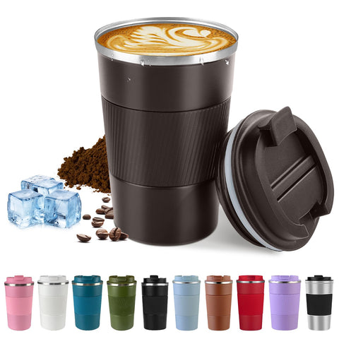 SPLMIFA travel mug with vacuum insulation and leak-resistant lid prevents spills
