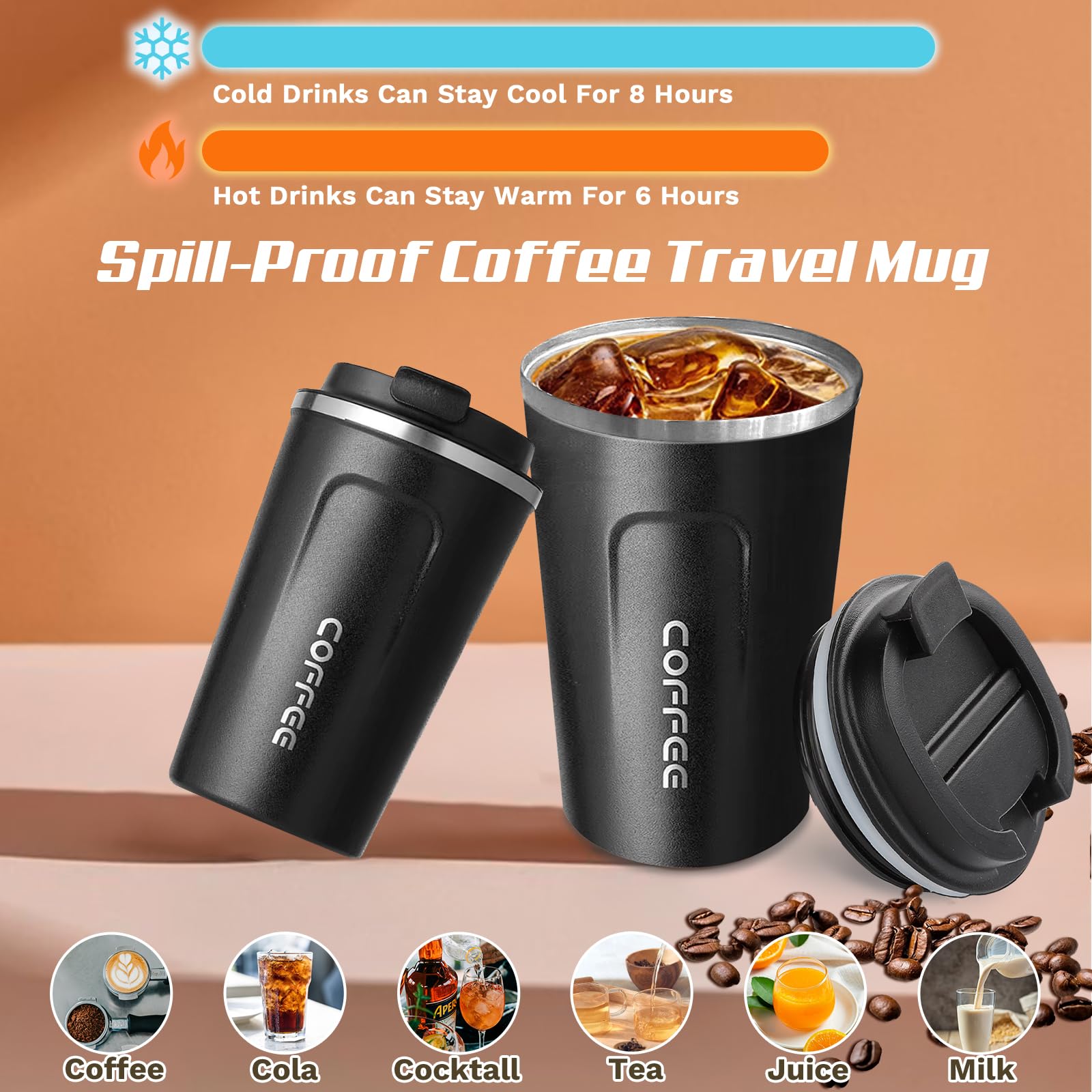 SPLMIFA vacuum insulated 17oz mug keeps hot or cold during commutes