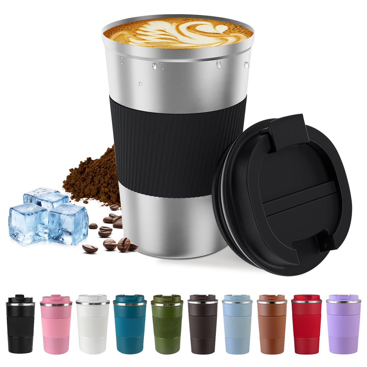 SPLMIFA travel mug with slim silhouette, ideal for car cup holders.