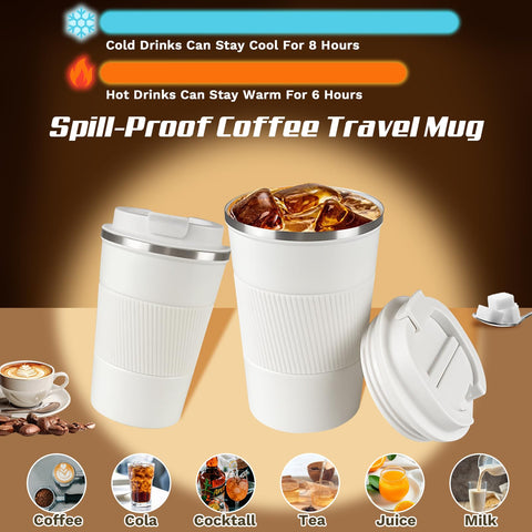 SPLMIFA 17oz mug with silicone sleeve grip reduces slipping during travel