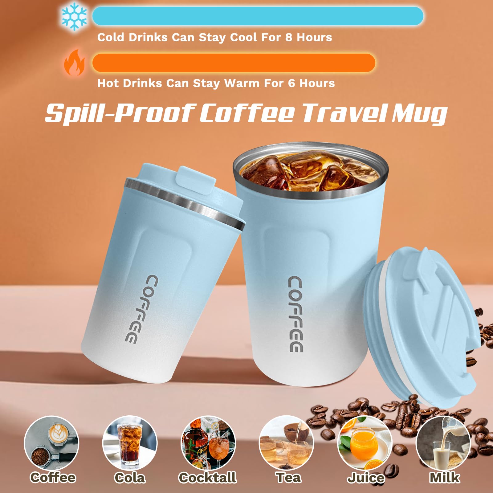 Wide-mouth SPLMIFA mug design for easy cleaning and ice addition.