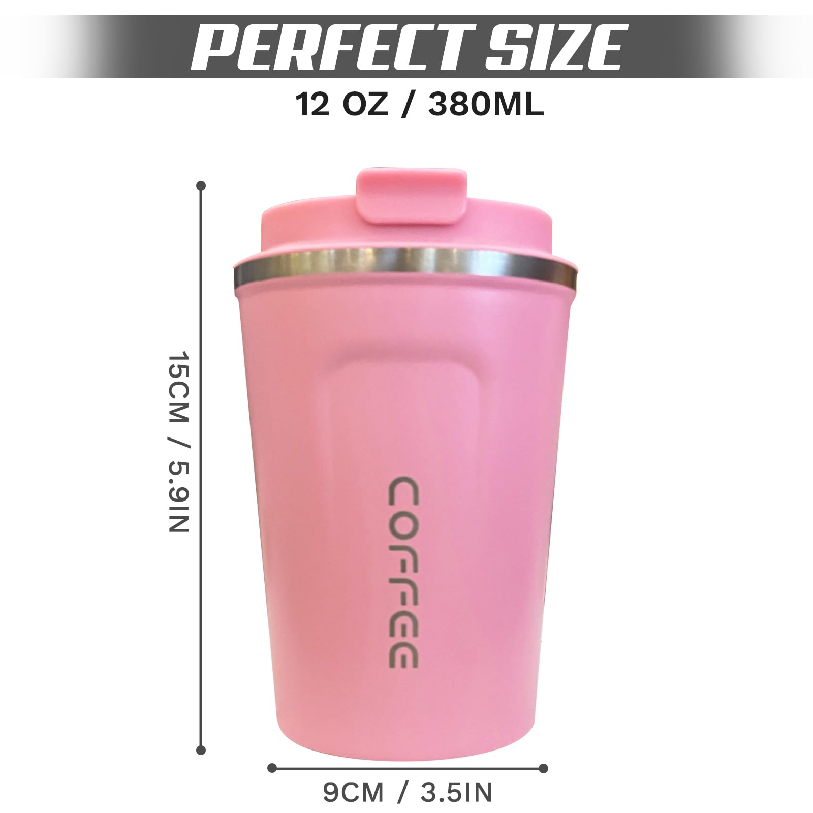 SPLMIFA wide-mouth pink mug designed for easy cleaning and ice addition.