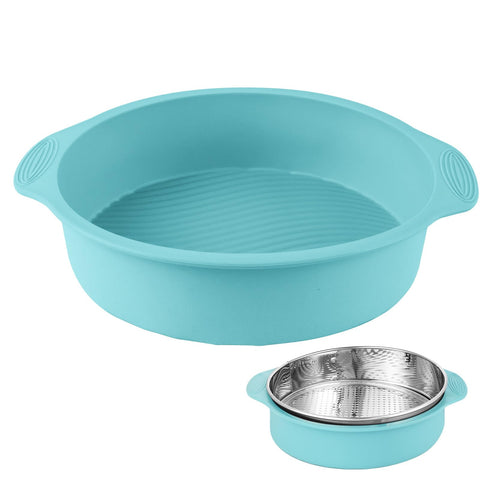 Spmarkt 10-inch round silicone cheesecake pan protector for leakproof water bath baking.