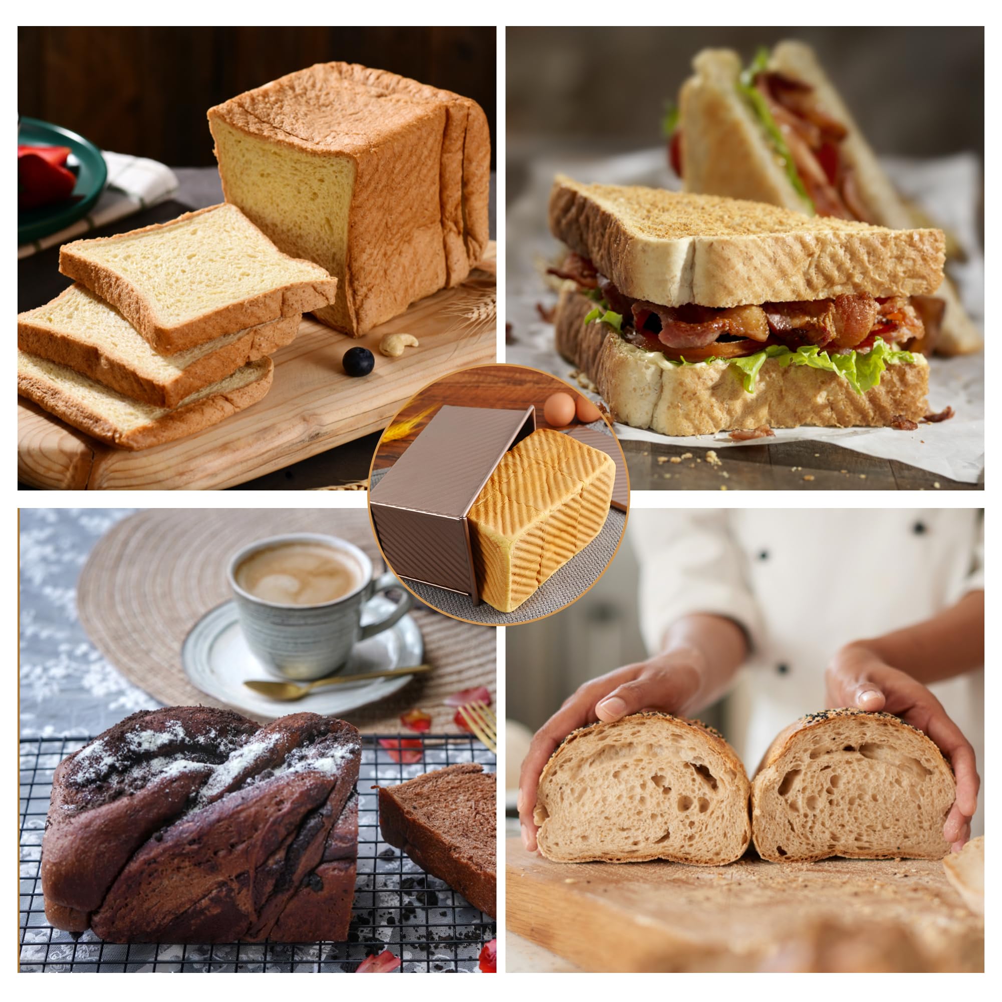 Spmarkt 2lb loaf-capacity pan fits standard recipes for homemade bread.