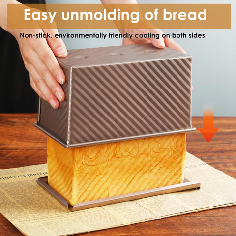 Spmarkt bread pan exterior view emphasizes durable aluminized steel construction.