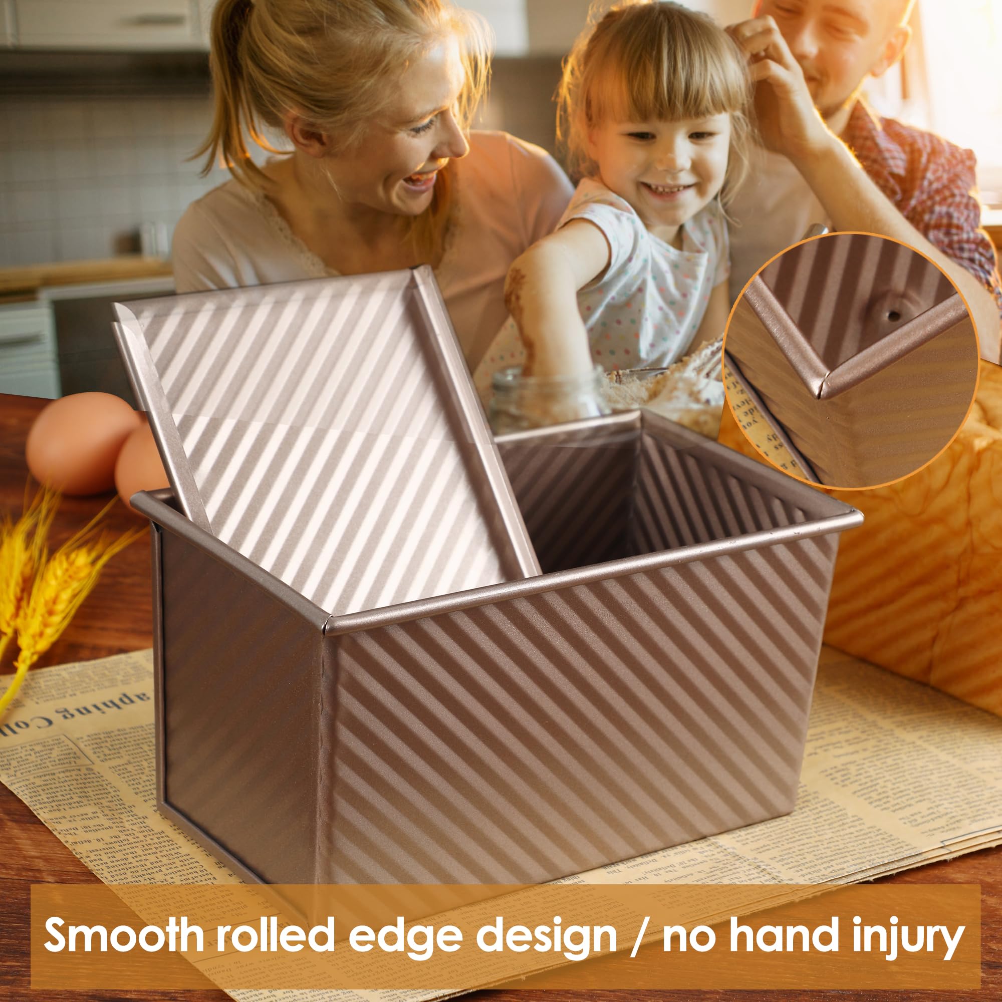 Spmarkt bread pan interior view highlights non-stick coating for easy release.