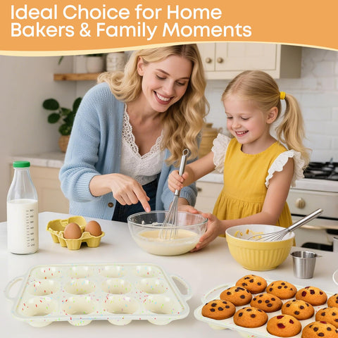 Spmarkt silicone muffin tray dishwasher-safe for easy cleanup