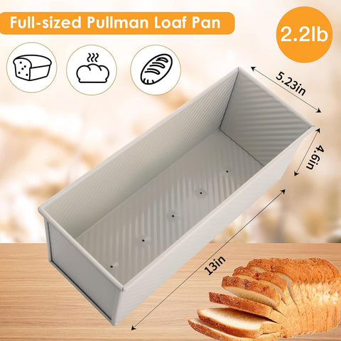 Pullman lid securely attached to Spmarkt pan for fresher bread