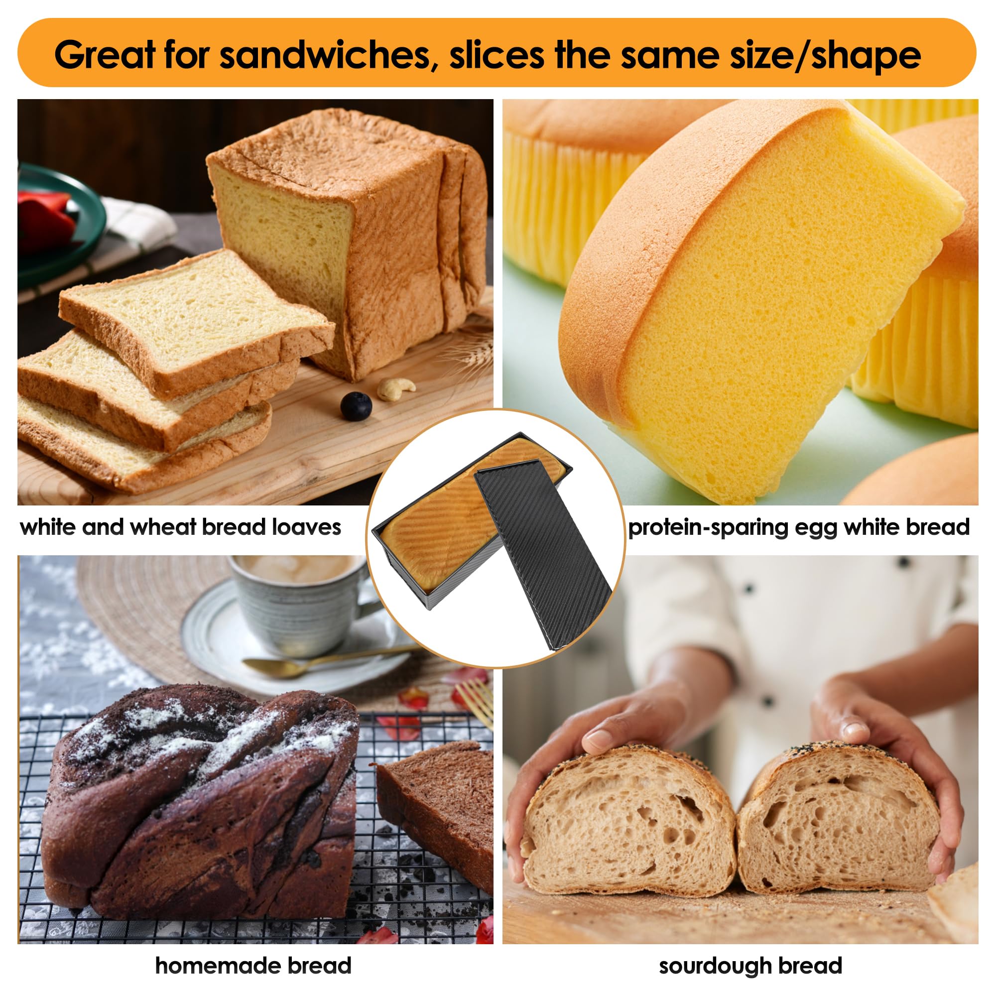 Spmarkt Pullman loaf pan bread-ready interior promotes even browning