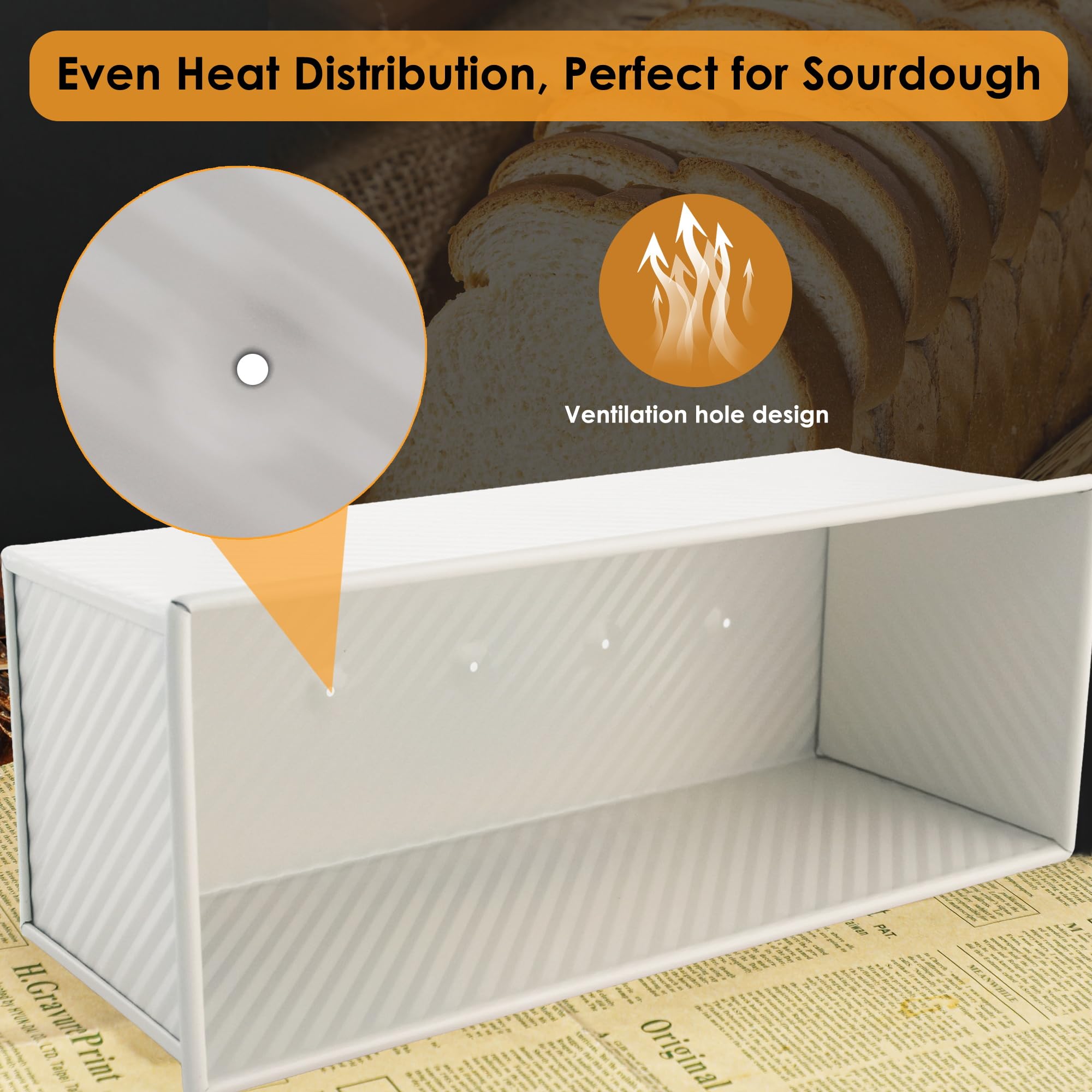 Vented bottom on Spmarkt pan promotes even heating and softer crumb