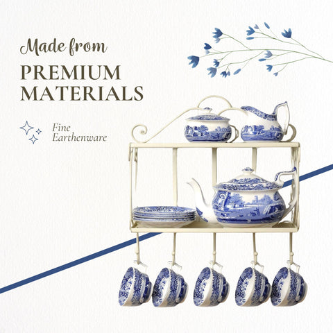 Spode Blue Italian French Press Imari border adds heritage to brewing