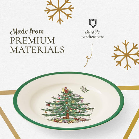 Spode Christmas Tree serving plates shown with appetizers to simplify serving and presentation.
